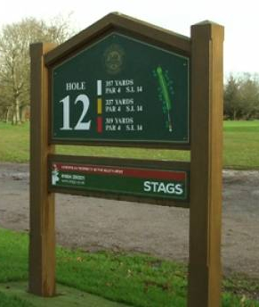Hardwood tee sign